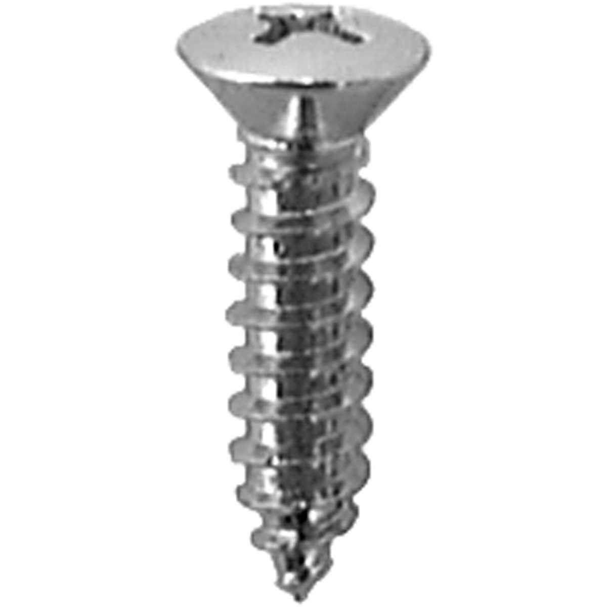 Phillips Oval Head Tapping Screw #8 Head 10 x 3/4in Chrome, 100PK