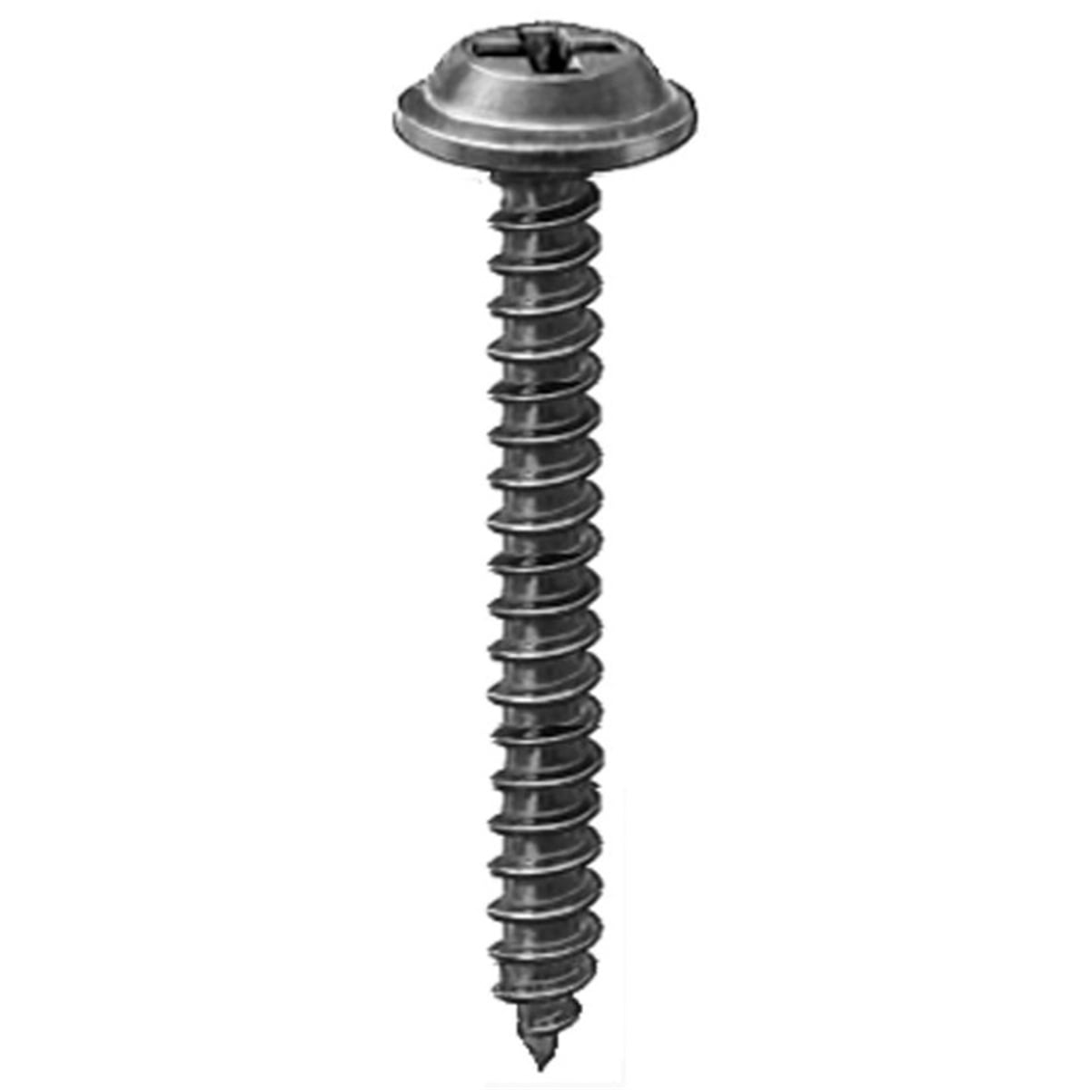 Phillips Flat Top Washer Head Tapping Screw - Black E-Coat - No.8 x 1.25 in.