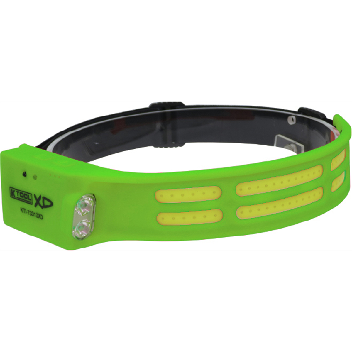 K Tool International KTI73318XD 600 Lumen COB Flexible Headlight with Motion Sensor & Side Flashlight, Lime Green