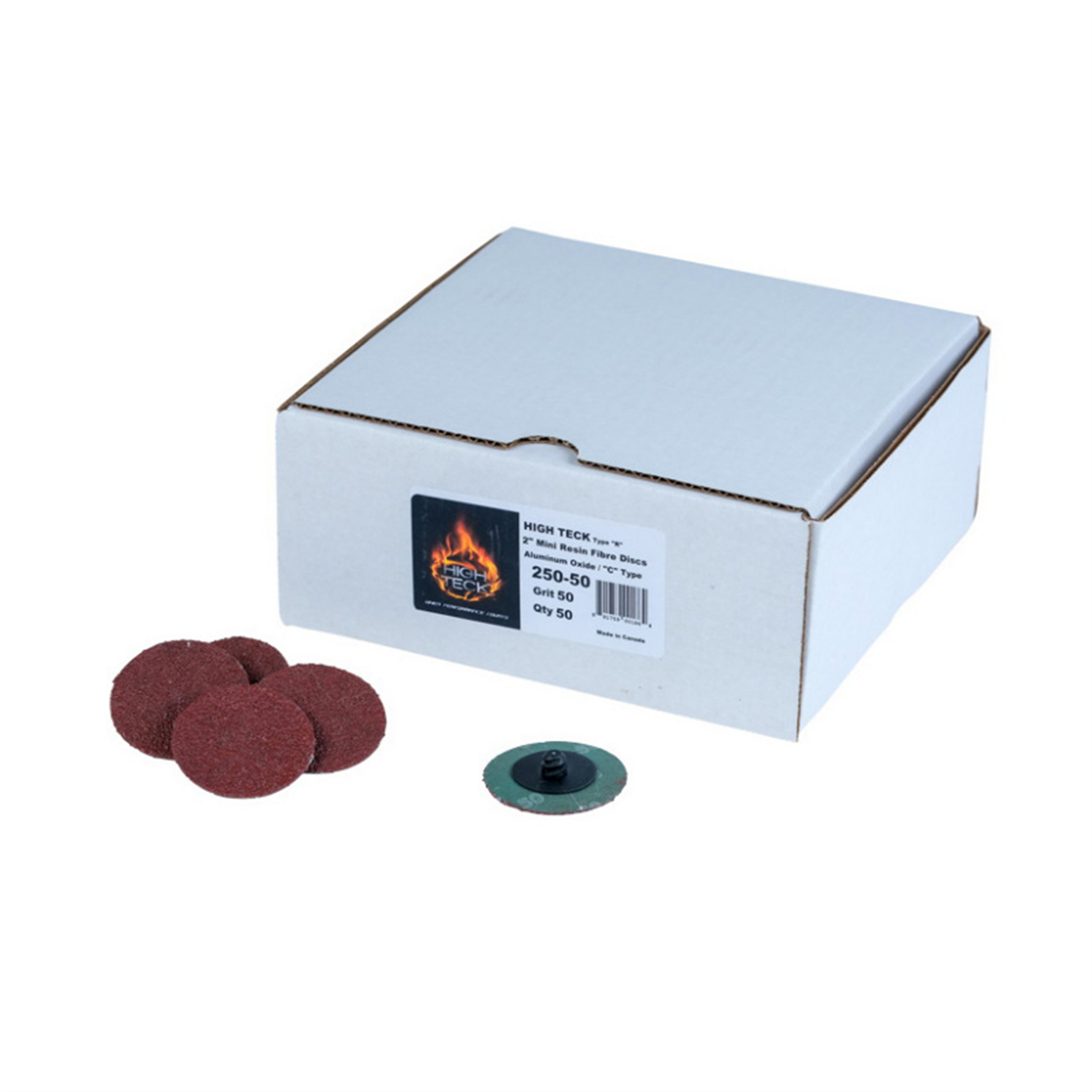 HIT250-50 2 in. R-Style Disc, 50 Grit - Aluminum Oxide - Polymer Backing