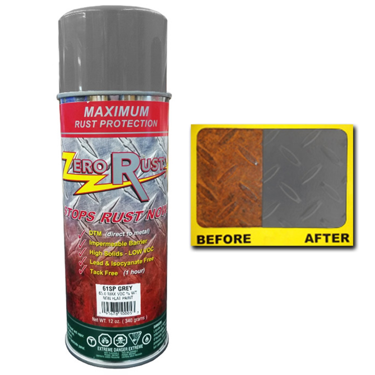 ZER61SP 12 oz High Solid Rust Inhibitive Coating - Gray