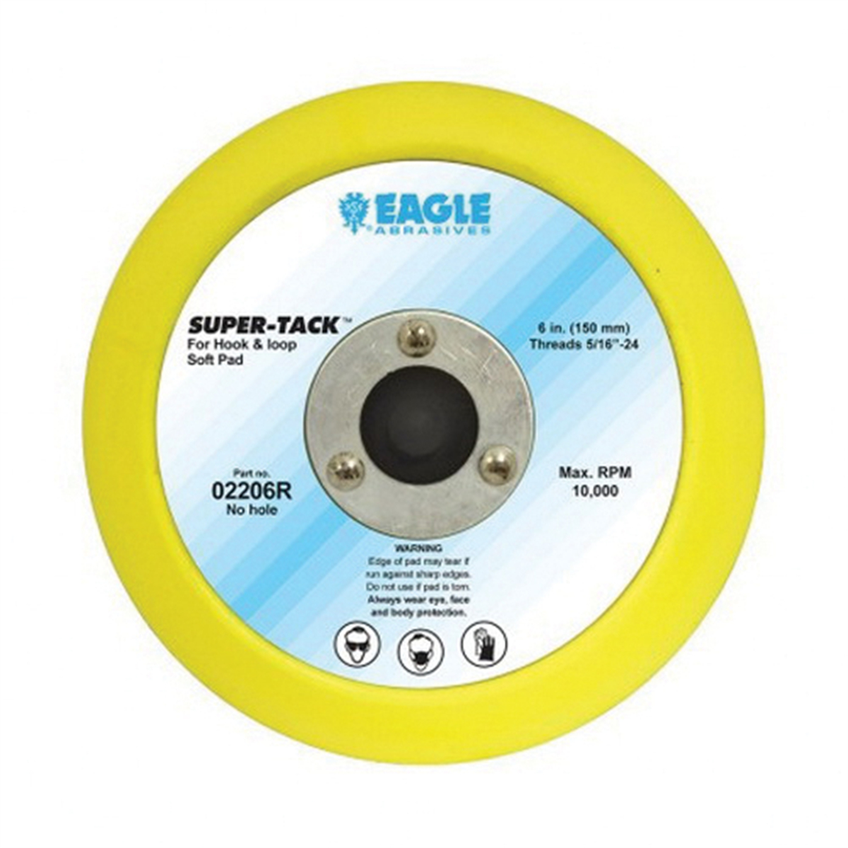 EAG2206R 6 x 0.31 - 0.208 in. Kovax Soft Disc Pad - Arbor & Shank - Super Tack Attachment