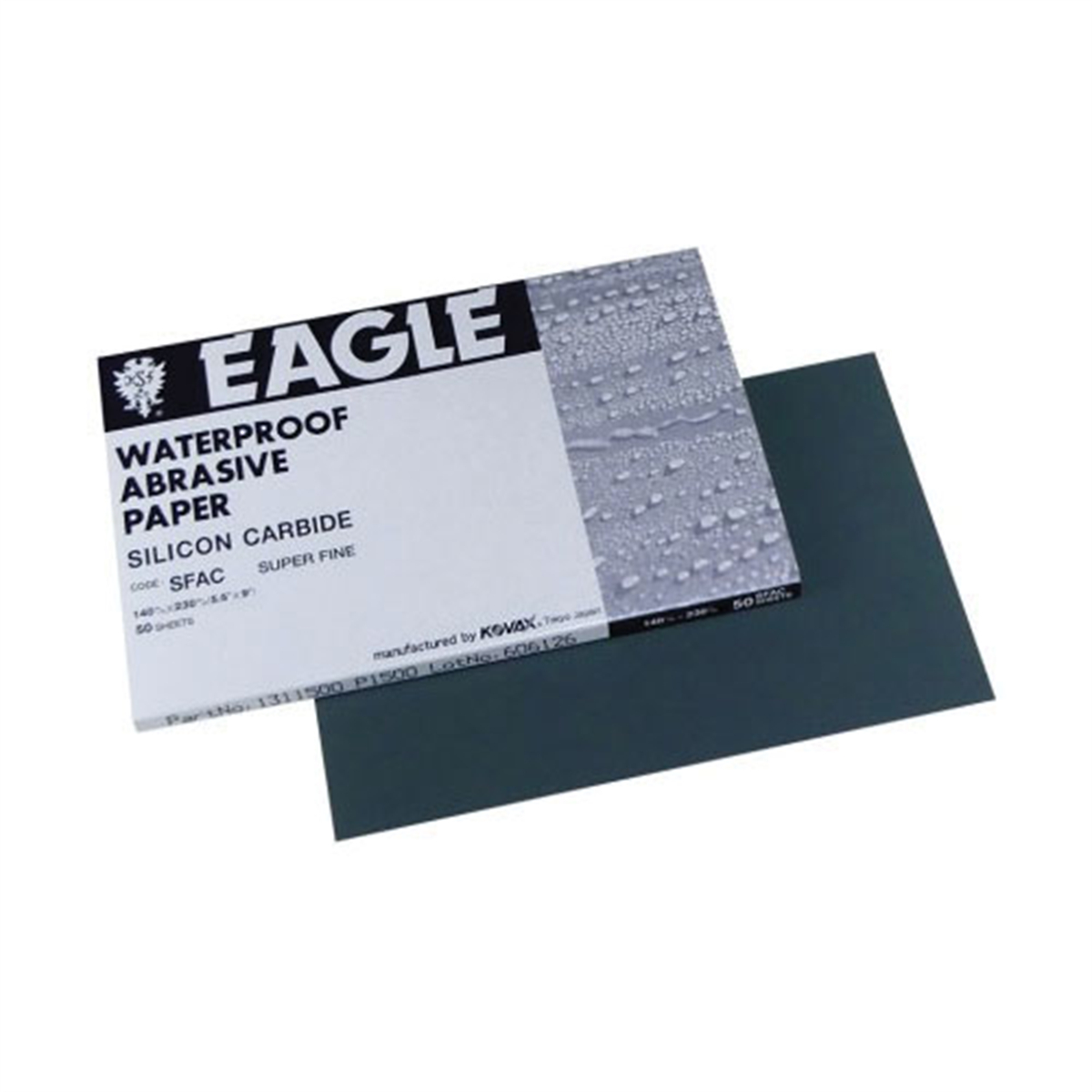 EAG1311500 5.5 x 9 in. Kovax Sanding Sheet - 1500 Grit - Silicon Carbide Abrasive - Paper Backing - Wet