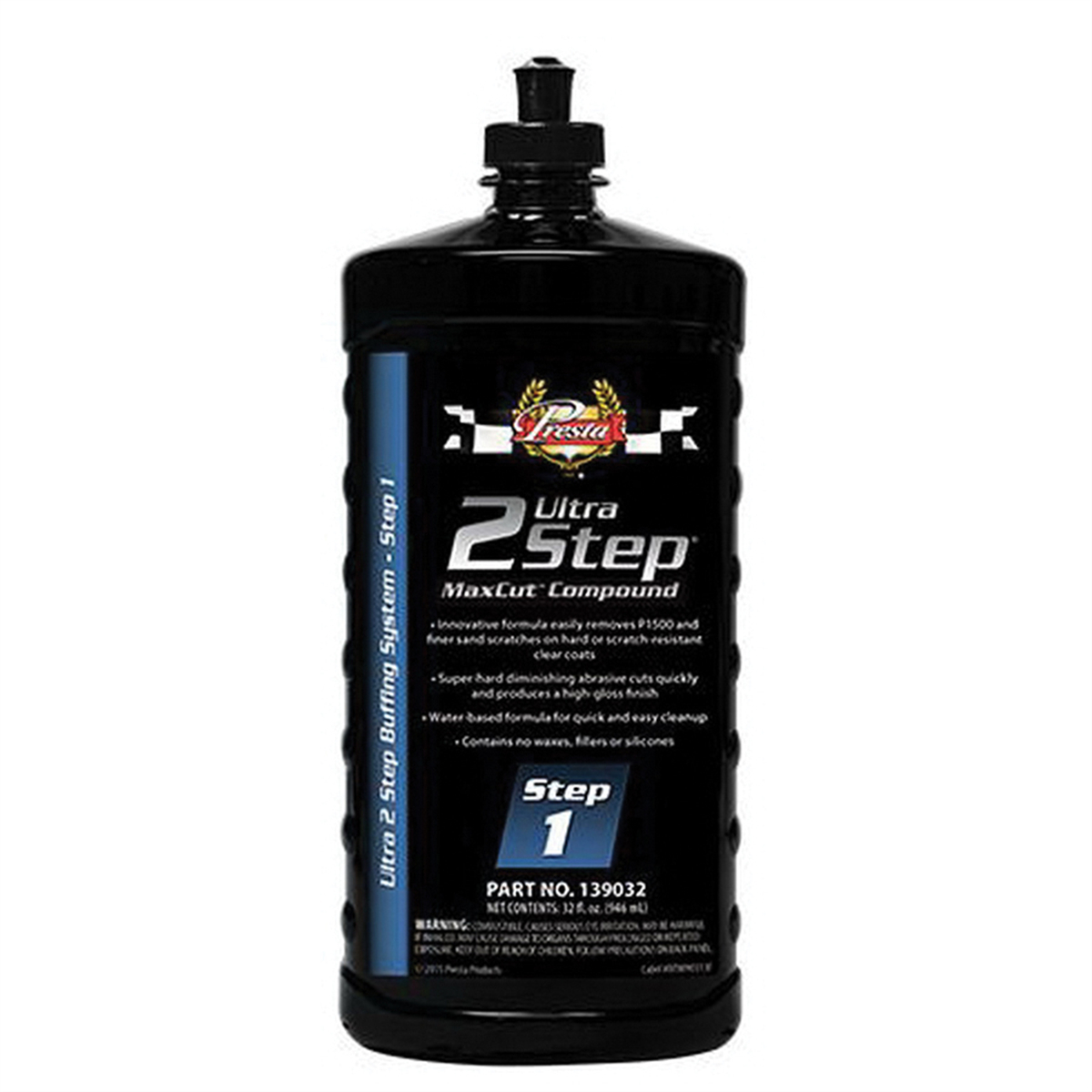 PES139032 32 oz Ultra 2 Step Max Cut Compound Bottle - White