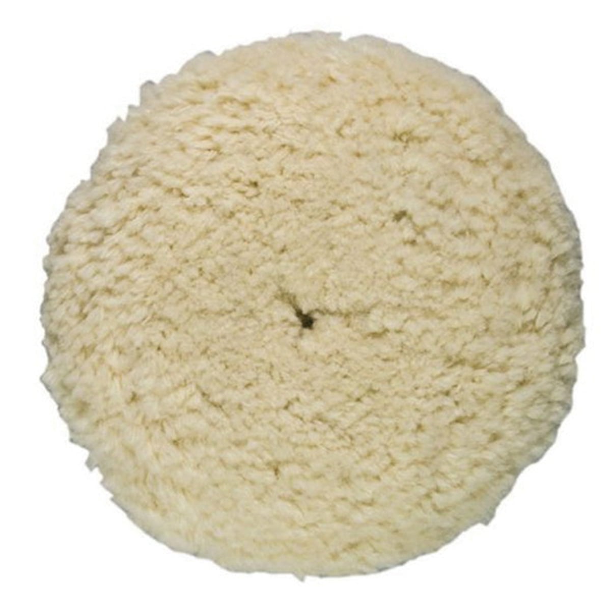 PES890141 9 in. Dia. Single Sided Heavy Cut Cutting Pad - Hook & Loop Attachment - 100 Percent Wool Pad - White
