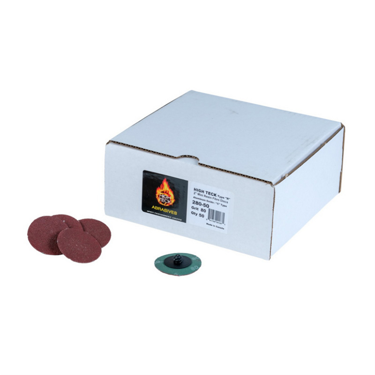 HIT280-50 2 in. R-Style Disc, 80 Grit - Aluminum Oxide - Polymer Backing