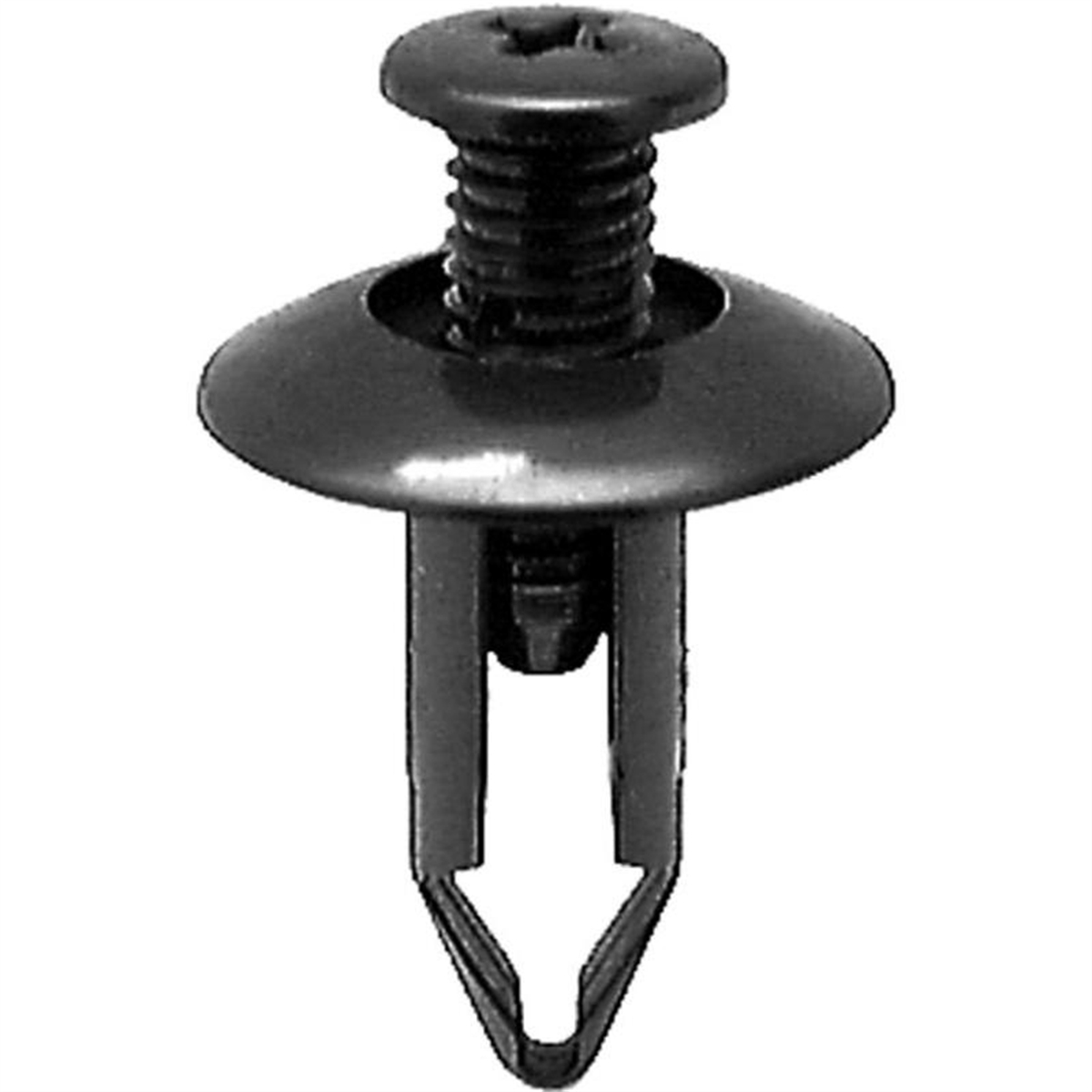 AVC20348 20 mm Dia. Head x 22 mm Stem Push-Type Screw-Type with Closed End Type 2 Retainer, Nylon - Black
