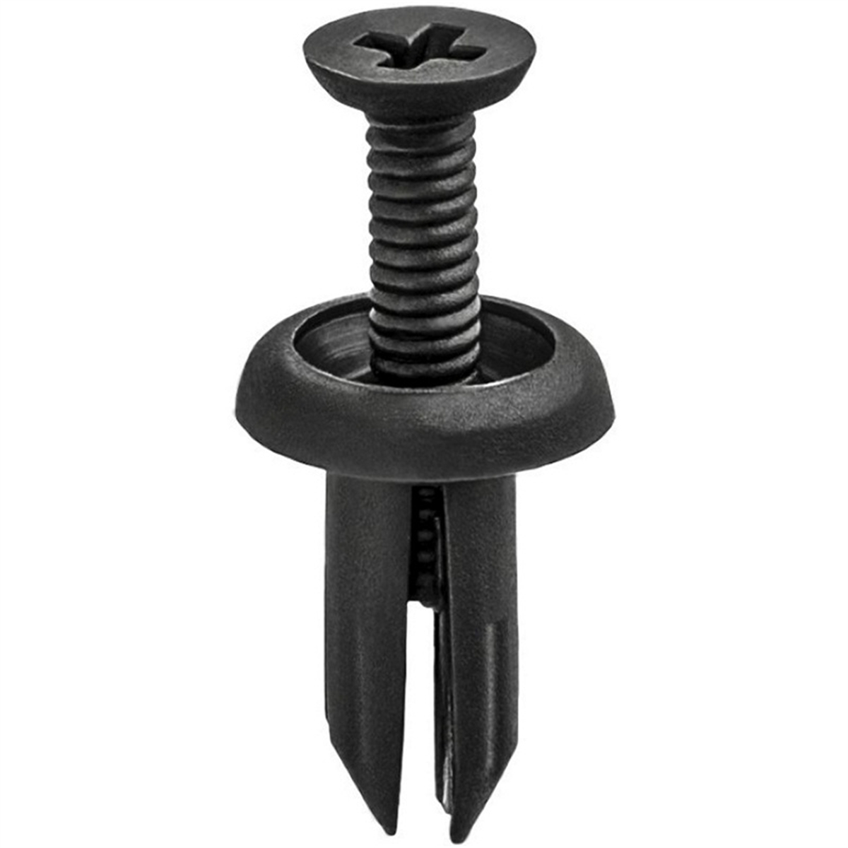 AVC21103 10 mm Dia. Head Push & Screw-Type with Open End Front Bumper Fascia Retainer, Nylon - Dark Gray