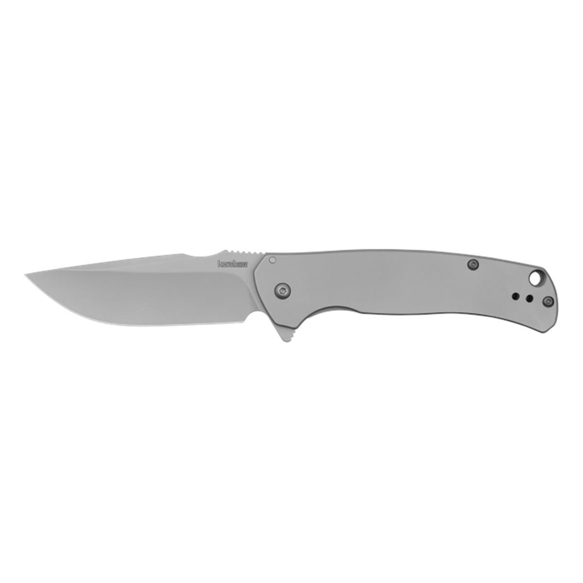 KER1416 Scour Assisted Open Frame Lock Drop Point Blade EDC Folding Pocket Knife, Silver