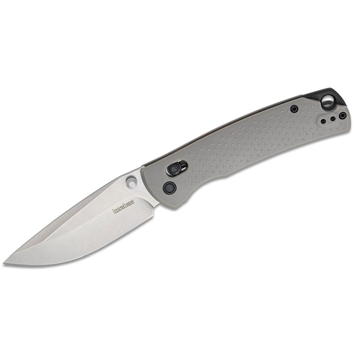 KER1426 Sequence Manual Open Liner Lock 8CR13MOV Drop Point Blade with Sto ashed finish Folding Pocket Knife, Gray