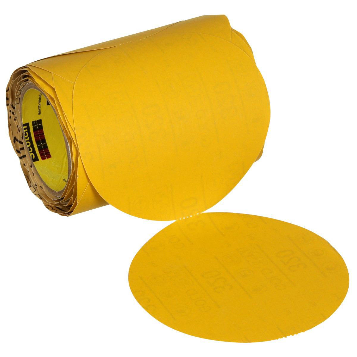 MMM09307 5 in. Stikit Gold Abrasive Disc Roll, 320 Grit, No Hole