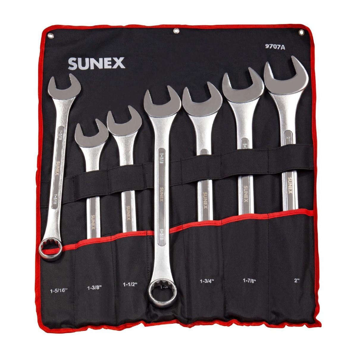 Sunex SUN9707A SAE Raised Panel Jumbo Combination Wrench Set - 7 Piece