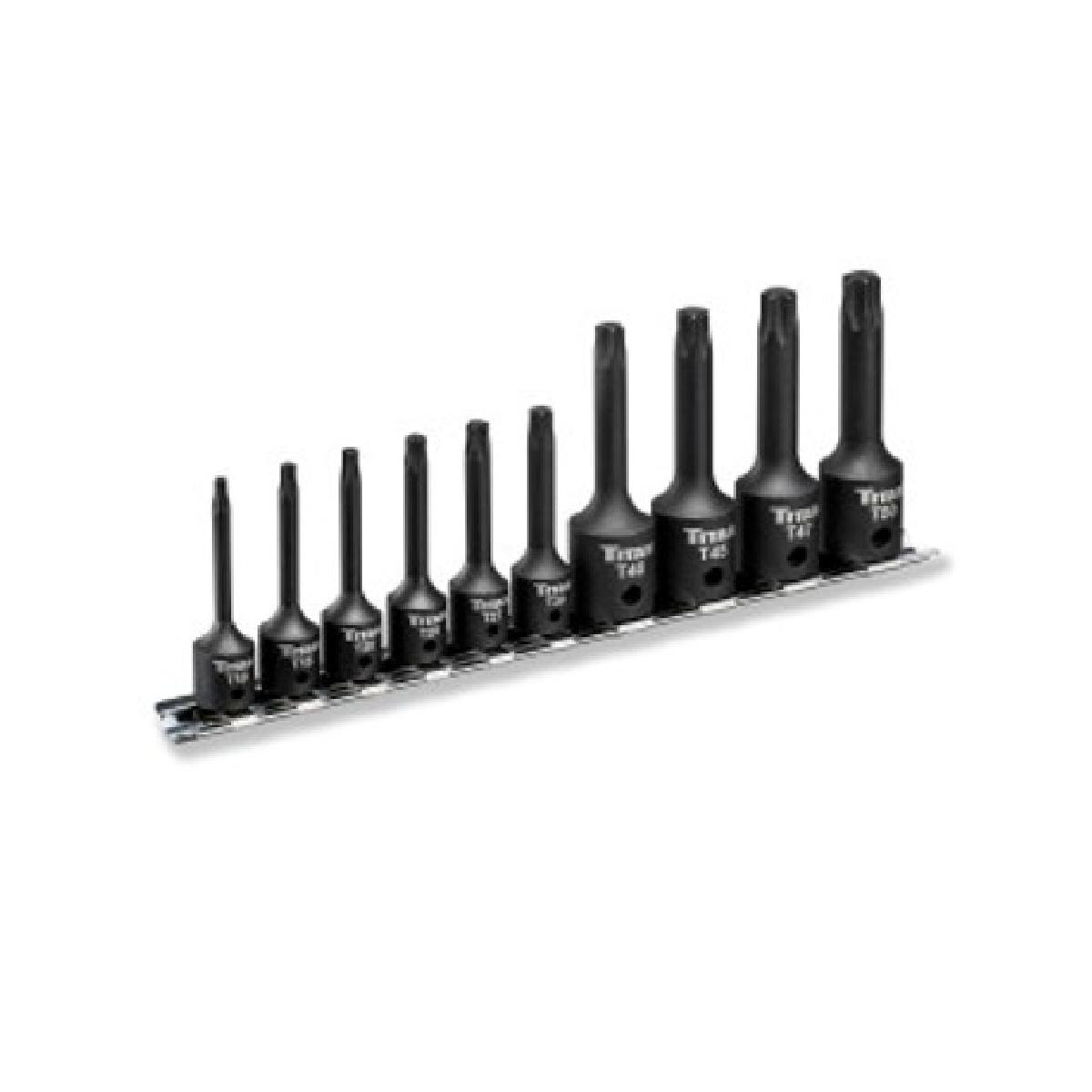 TIT49007 Alloy Steel Impact Torx Bit Socket Set, Powder Coated - 10 Piece
