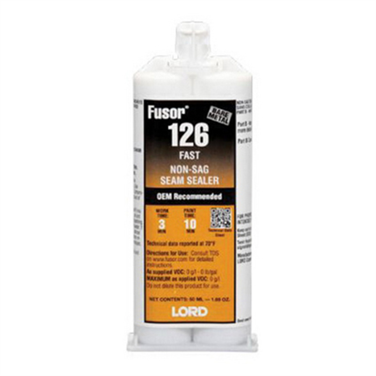 FUS126 1.7 oz 126 Fast Non-Sag Seam Sealer - White Paste - Cartridge - 2-Hour Curing