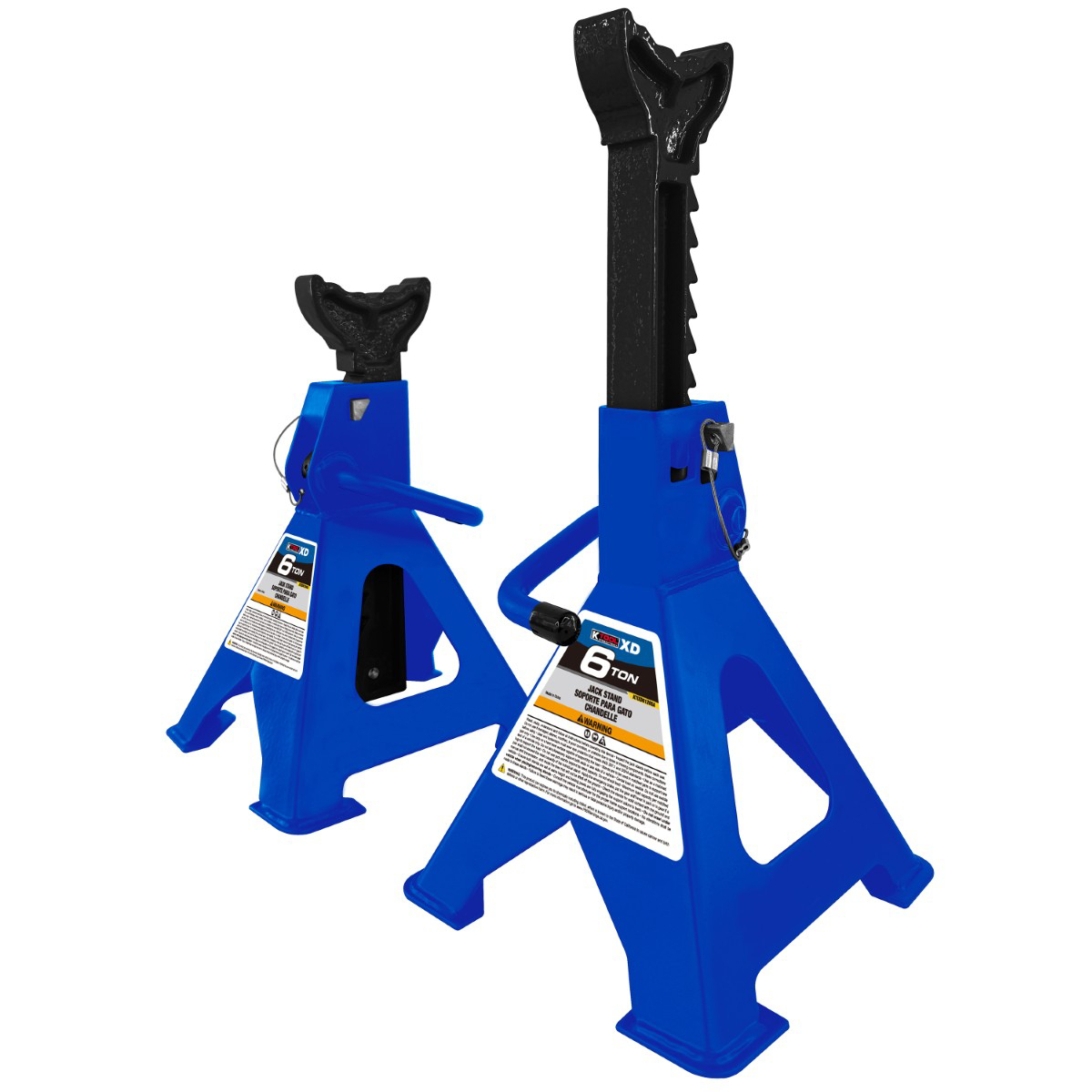 K Tool International KTIXD61205A Jack Stands, 6 Ton, Pair