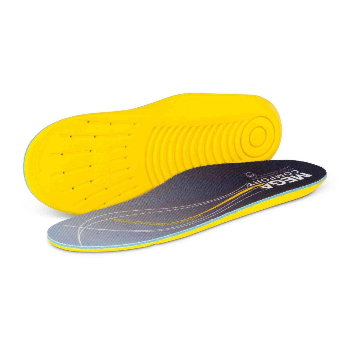 MCFMCCOOL-XS Insole - ERGO Cooling with Patented 37.5 Temperature Regulating Technology for Unisex, Yellow & Navy - Extra Small - Womens 5-7