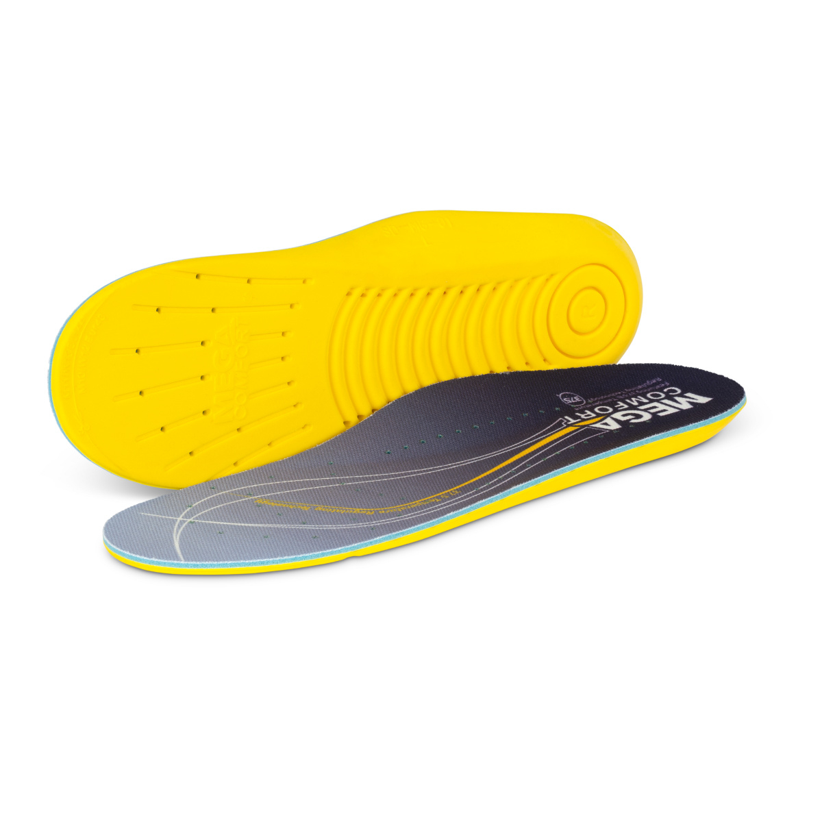 MCFMCCOOL-L Unisex ERGO Cooling 37.5 Temperature-Regulating Insole, Yellow & Navy - Large