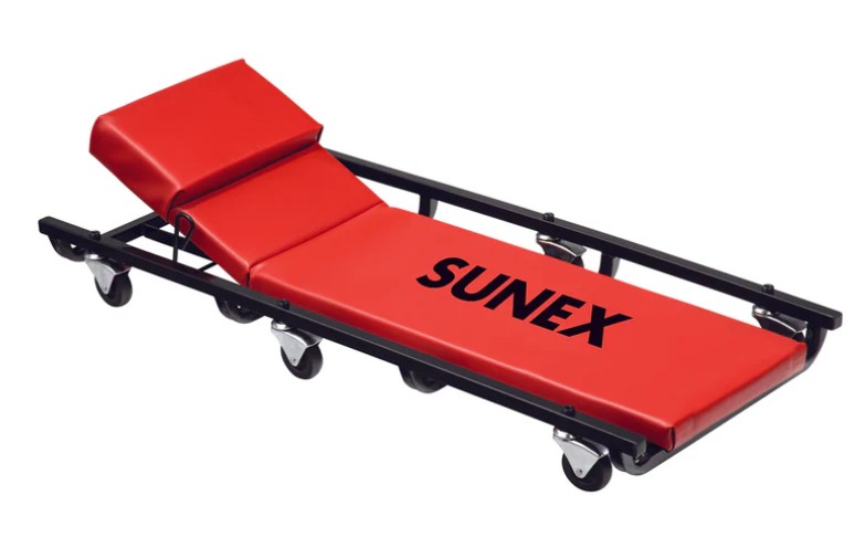 Sunex SUN8505B 6-Caster Automotive Creeper with Adjustable Headrest