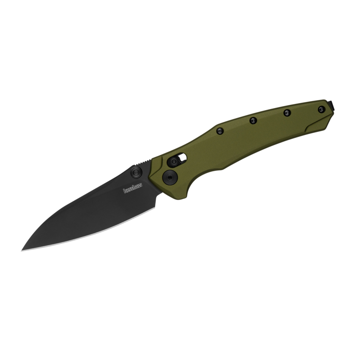 KER6777 Bareknuckle Manual DuraLock Modified Sheepsfoot Blade EDC Folding Pocket Knife, OD Green