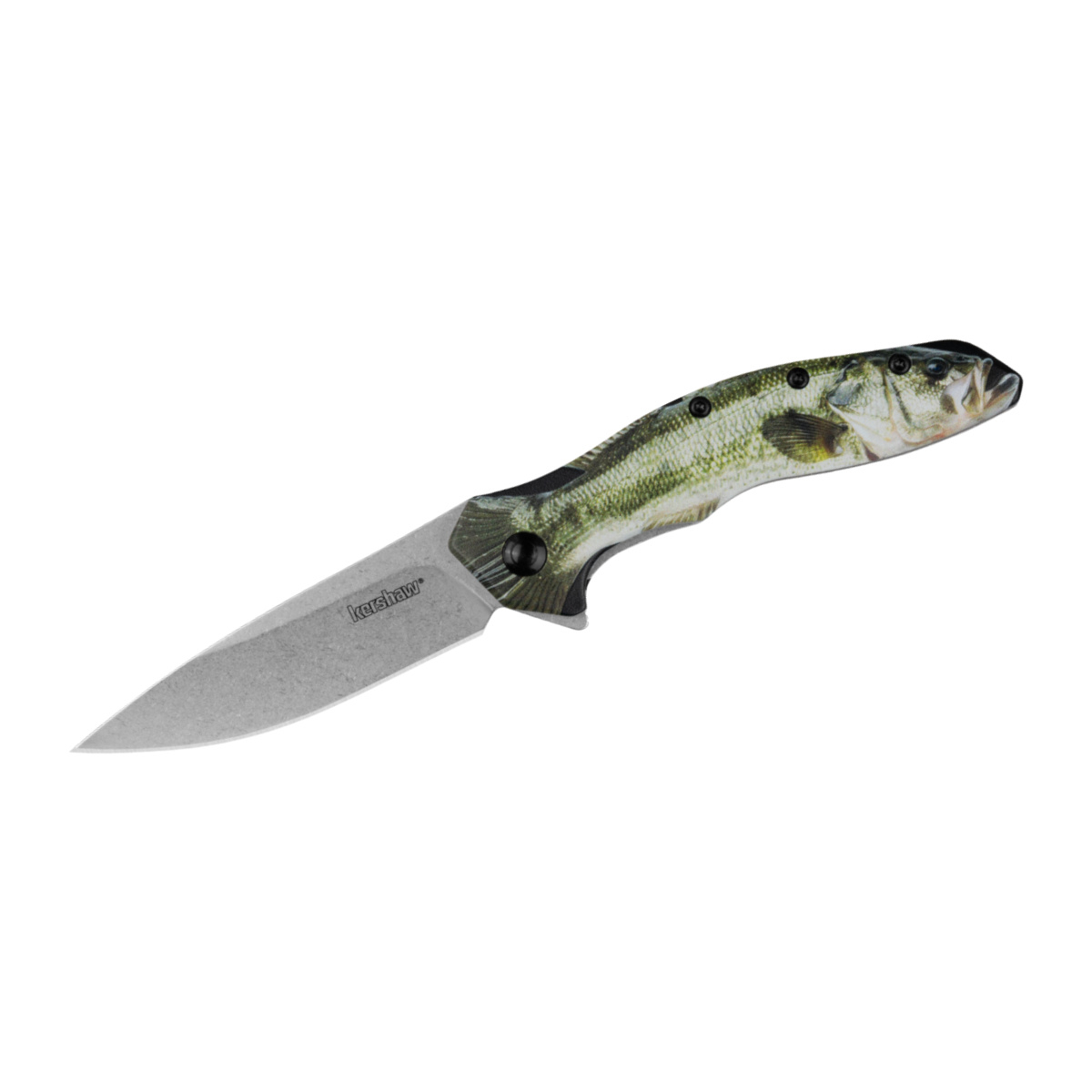KER1845BASS Shoreline Assisted Open Liner Lock Drop Point Blade EDC Folding Pocket Knife- Bass