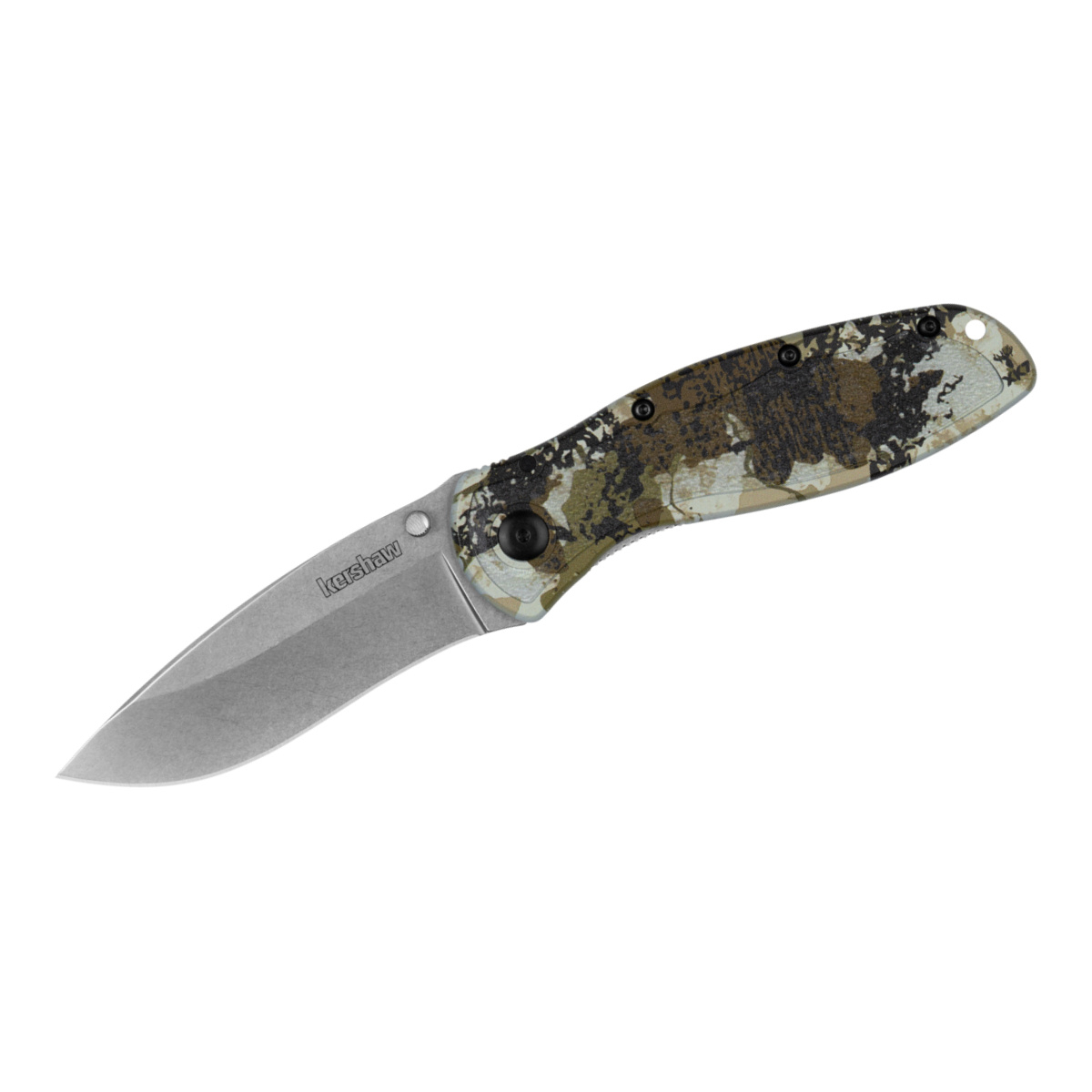 KER1670KC Blur Assisted Open Inset Liner Lock Recurve Blade EDC Folding Pocket Knife - Kings Camo