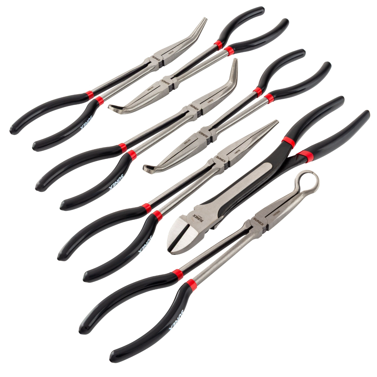SUNEX SUNSXLRS711 7 Piece 11 in. Long Reach Pliers Set