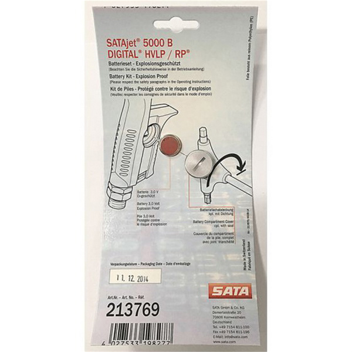 SAT213769 Battery Kit with SATAjet 5000 B Spray Gun