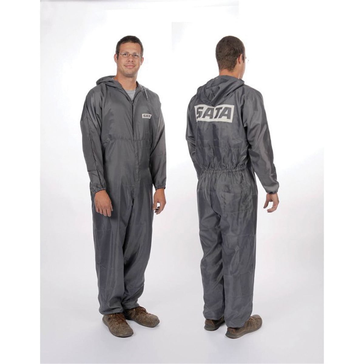 SAT520052G Dan-Am Elastic Waist Paint Suit, Gray - Small