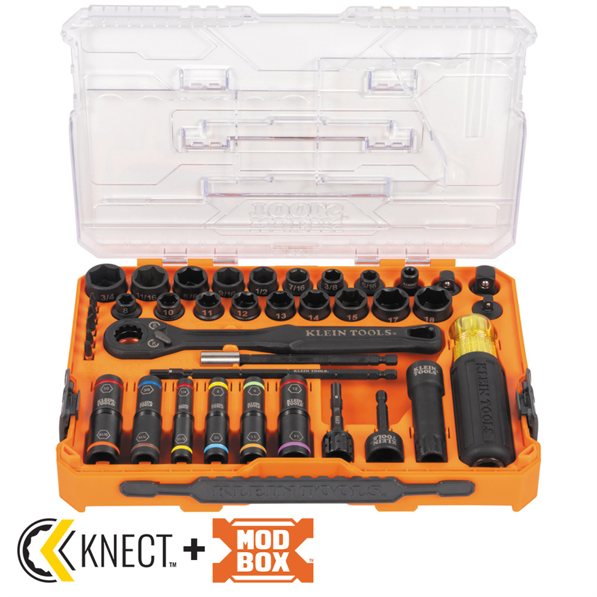 KLE65500KNECT Knect Complete Impact Pass Through & Flip Socket Set - 39 Piece