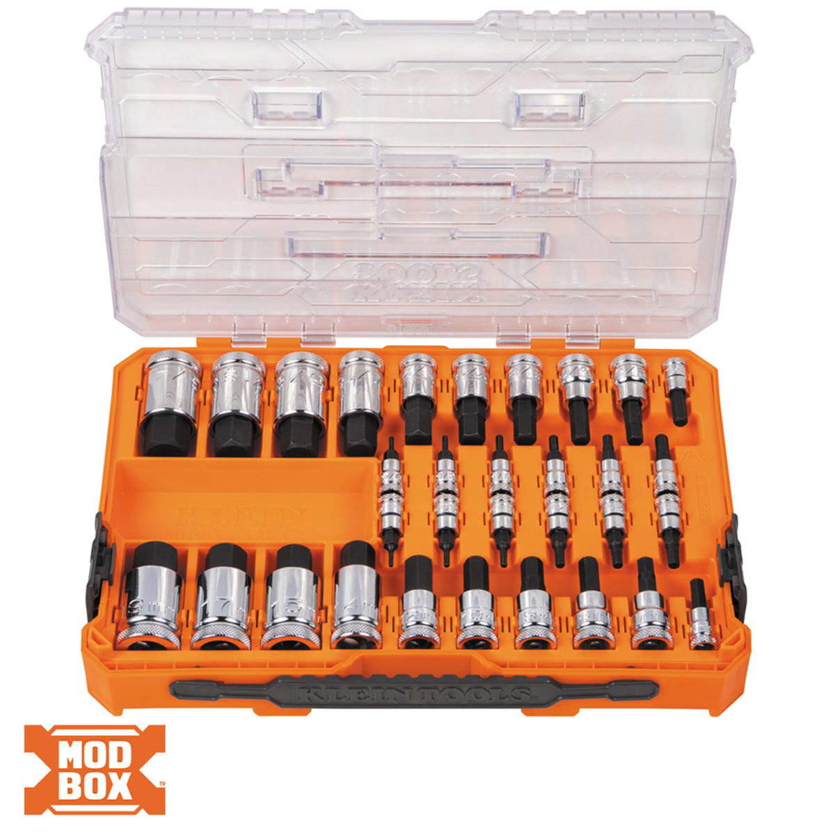KLE65233HEX Knurled Hex Bit Socket Set, SAE & Metric - 32 Piece