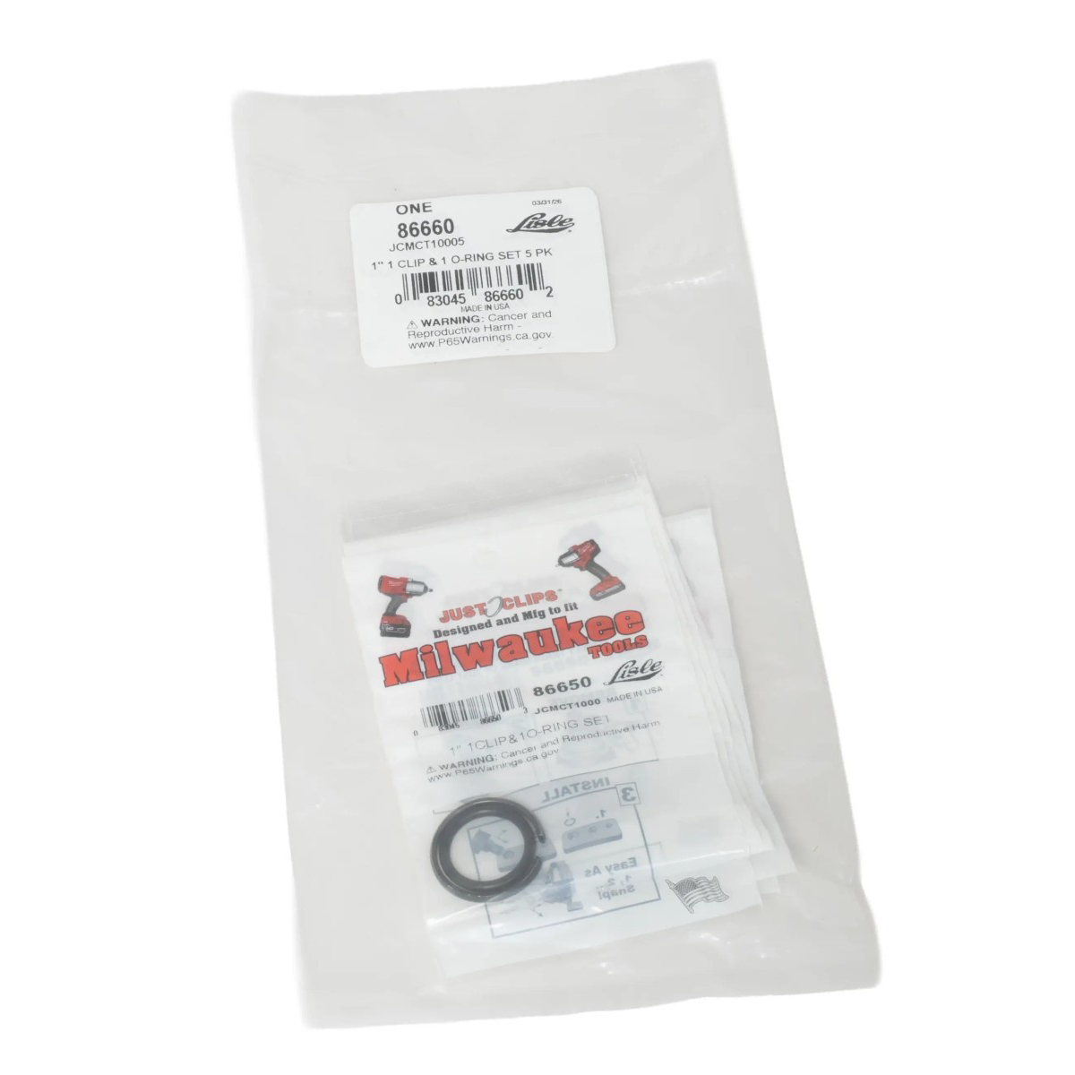LIS86660 JCMCT10005 1 in. , 1 Clip & 1 O-Ring Set, Pack of 5