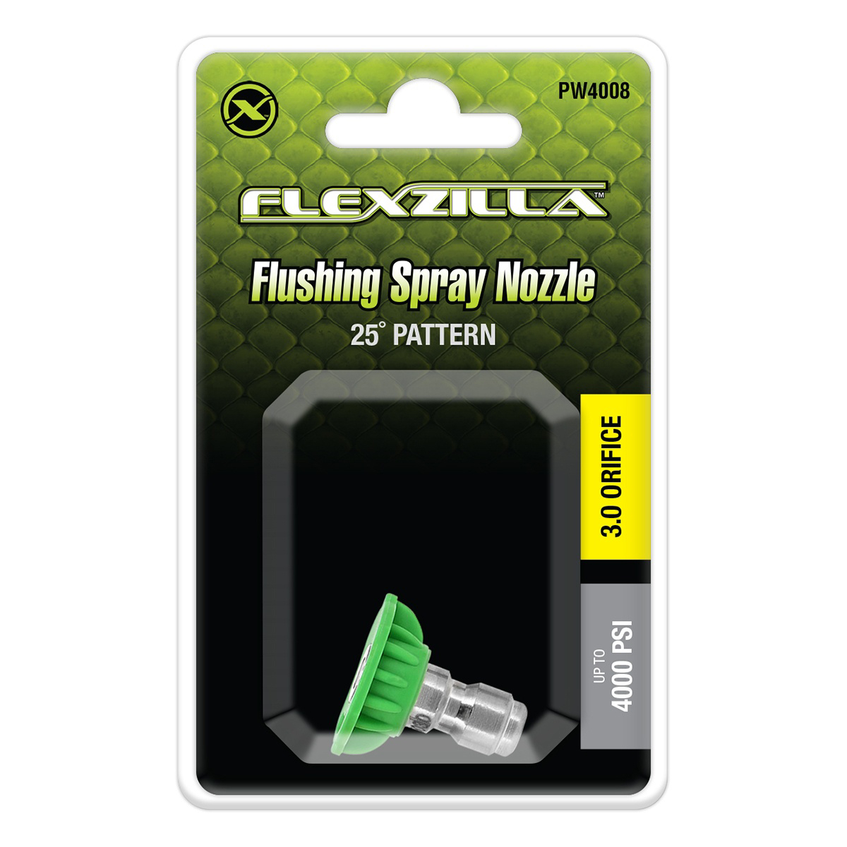 LEGPW4008 0.25 in. 25 deg Stainless Steel & Plastic Quick-Connect Flushing Spray Nozzle, Green