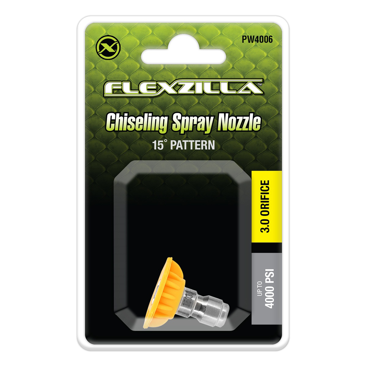 LEGPW4006 0.25 in. 15 deg Stainless Steel & Plastic Quick-Connect Chiseling Spray Nozzle, Yellow