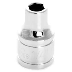 6 Point Shallow Chrome Socket, 0.37 in.