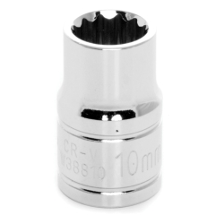 0.37 in. Drive 12 Point Shallow Chrome Socket, 10 mm