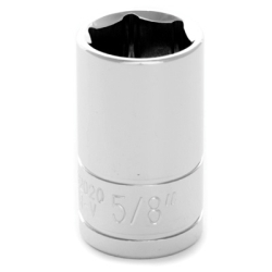 6 Point Shallow Chrome Socket, 0.5 in.