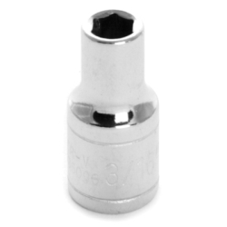 W36006 6 Point Shallow Chrome Socket, 0.25 in.