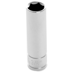 6 Point Deep Chrome Socket, 0.25 in.