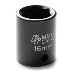 M916 0.37 in. Drive 6 Point Standard Impact Socket, 16 mm