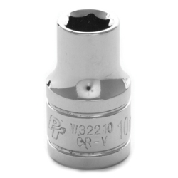 W32210 0.5 in. Drive 6 Point Shallow Chrome Socket, 10 mm