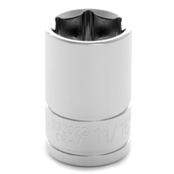 6 Point Shallow Chrome Socket, 0.5 in.