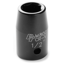 M802 0.5 in. Drive 6 Point Standard Impact Socket, 0.5 in.