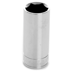 6 Point Deep Chrome Socket, 0.37 in.