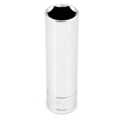 6 Point Deep Chrome Socket, 0.5 in.