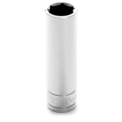 Performance Tool 1/2" Drive 6-Point Metric 15mm Deep Socket (W32415)