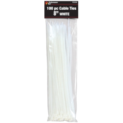 W2908 8 in. Cable Ties - White, 100 Piece