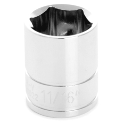 6 Point Shallow Chrome Socket, 0.37 in.