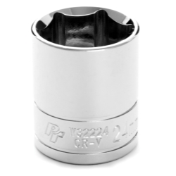 0.5 in. Drive 6 Point Shallow Chrome Socket, 24 mm