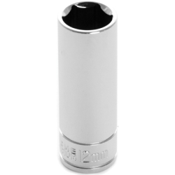 0.25 in. Drive Point Deep Chrome Socket, 12 mm