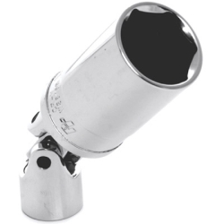 W38165 0.37 in. Drive 6 Point Deep Chrome Flexible Spark Plug Socket, 0.81 in.